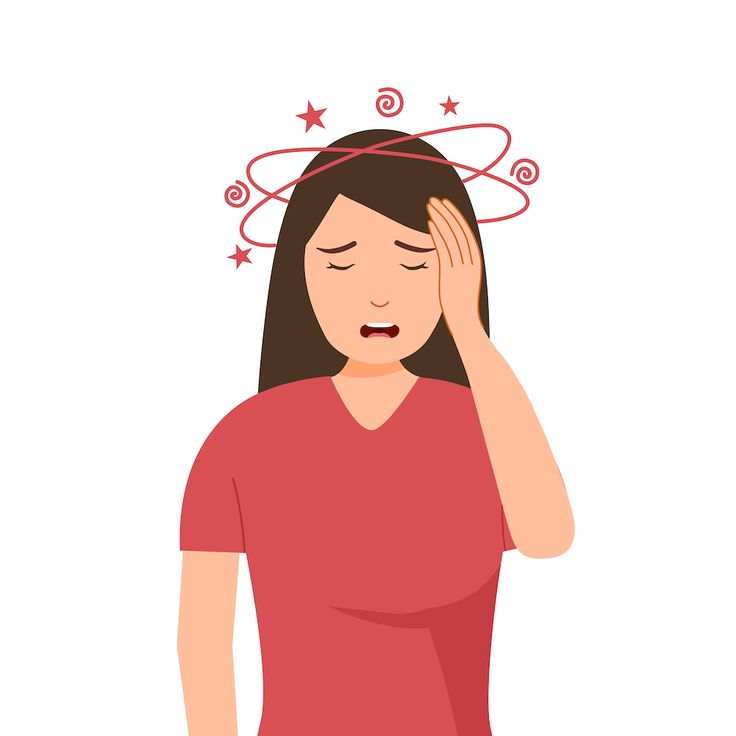 Sick,Woman,Having,Dizzy,Symptom,In,Flat,Design,On,White