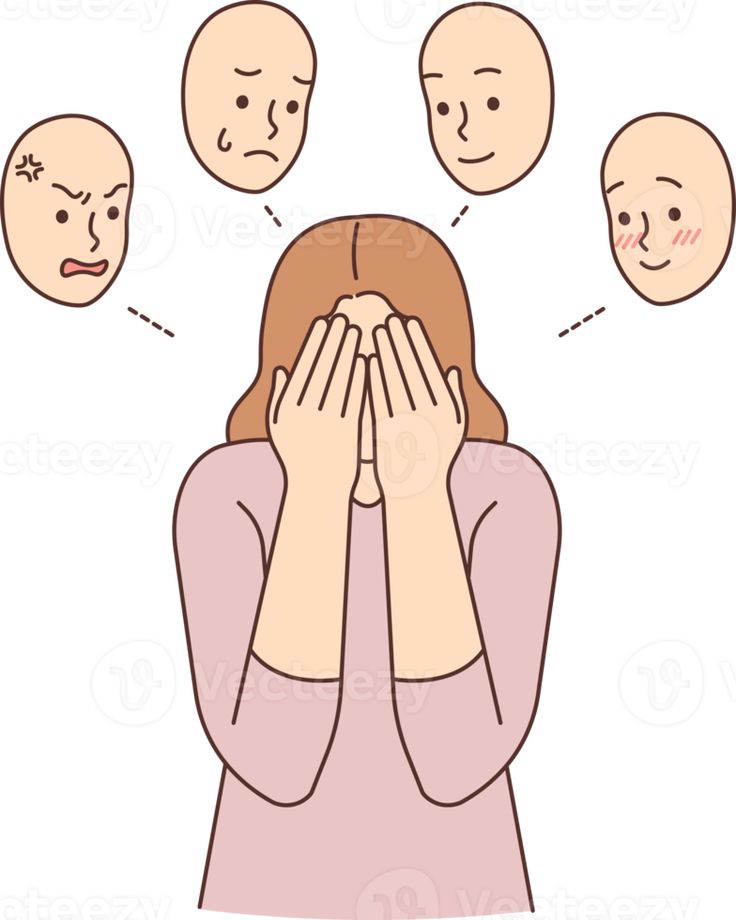 An illustration showing a person experiencing a range of emotions—such as relief, sadness, and reflection—after a medication abortion, with calming elements like a supportive environment or self-care activities.